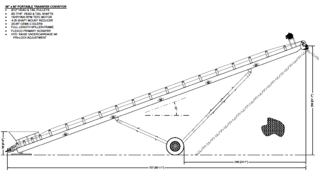 New 2024 36" x 60 ft Radial Stacker New 2024 36" x 60 ft Radial Stacker